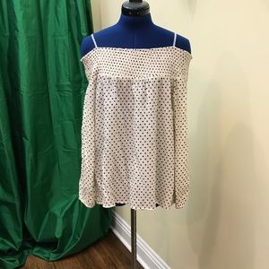 NWOT THML White with Black Polkadots Blouse